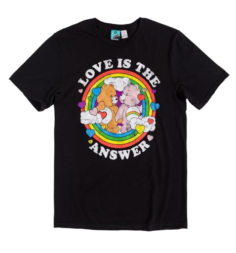 T-shirt Care Bears Pride noir TruffleShuffle Love is The Answer