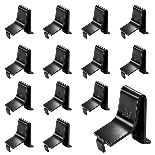 Image of Shelf Clips, Hosrnovo Adjustable Shelf Brackets for 255 Standard Pilaster, Heavy Duty Metal Shelving Brackets Clips for Kitchen Cabinet Bookcase (Black) (14)