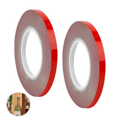 2 Stück Doppelseitiges Klebeband, Schwerlast Montage Klebeband Doppelseitig 10mm Wasserfest und Hochtemperaturbeständig Wasserdichtes Montage-Schaumband für Auto Heimdekoration Bürodekoration