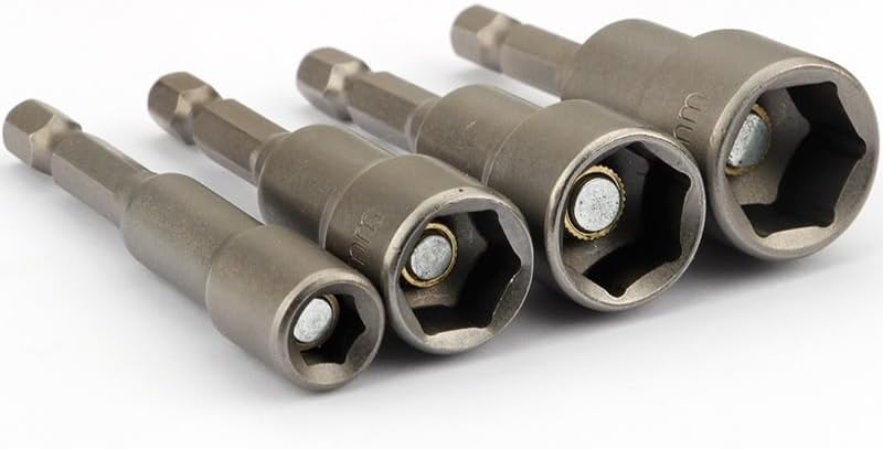 65mm Length Electric Power Magnetic Screwdriver Nut Driver Set Impact 1/4" Hex Shank Metric Wrench Socket Bit Crv 6-24mm(14pcs 6-19mm)