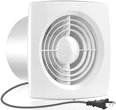 Hon&Guan 6'' Wall Exhaust Fan Bathroom Fan, 116 CFM Garage Exhaust Fan Wall Vent Fan for HVAC System, Super Silent, Strong Exhaust Fan (High CFM) 150D