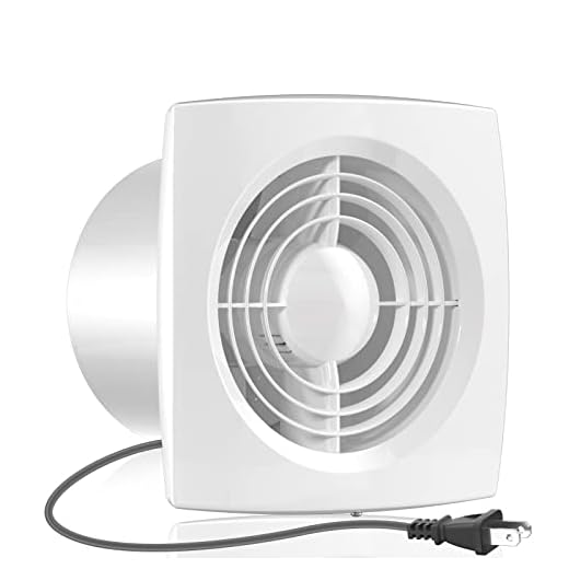 Hon&Guan 6 Inch Home Ventilation Fan Bathroom Garage Exhaust Fan Ceiling and Wall Mount Exhaust Fan for Kitchen/Bathroom, Super Silent, Strong Exhaust (High CFM) 150D