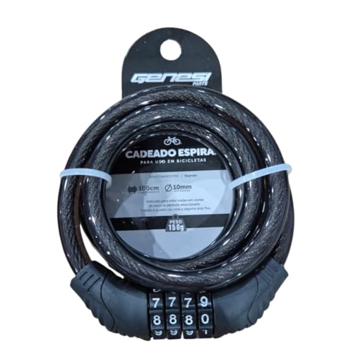 Cadeado Espiral Genesi 1mx10mm com Segredo Bike Tranca Moto Portão