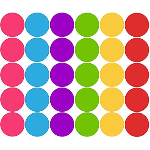 Outus 30 Pieces 6 Inch Classroom Floor Stickers Multicolor Classroom Spots for Line up Markers Self Adhesive Vinyl Stickers for Preschool and Kindergarten Elementary Teachers(Bright Dot Style) Cover