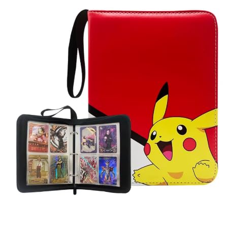 Album Card Holder with Case, Red, Binder for Trading Cards, Playing Cards