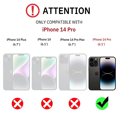 Custype For Iphone 14 Pro Phone Case Wallet With Strap Wrist For Women, Crossbody Purse Case With Card Holder Lipstick Pouch, Protective Leather Case With Ring For Apple 14 Pro 6.1Inch, Beige #TOP6