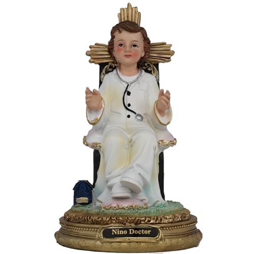 Cannan Santo Niño Doctor 7" Resina Figura Religiosa