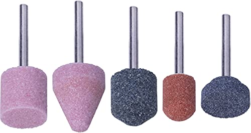 wolfcraft 2142000 - Kit de Meule Abrasive sur Tige - 5 pièces