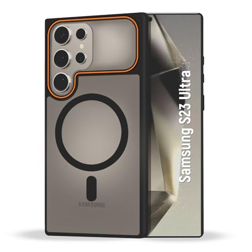 Image of AIBEX Protective Magnetic Case for Samsung Galaxy S23 Ultra 5G | Slim Protective Back Cover with Camera Lens Protection, Strong Magnetic Support & Anti-Slip Grip|Military Grade Drop Protection- Black