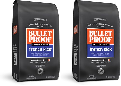 Image of Bulletproof French Kick Dark Roast Whole Bean Coffee, 12 Ounces, Clean Coffee Tested for Toxins