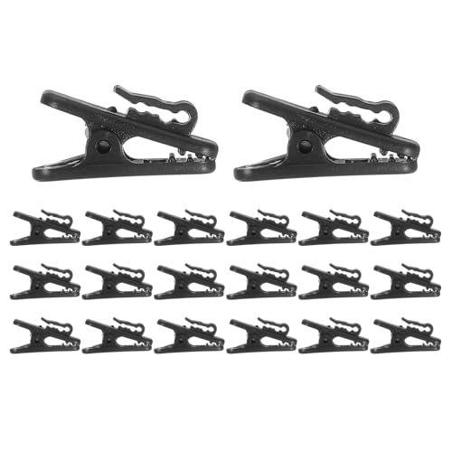 QUARKZMAN 25 Piezas De Ganchos Para Cable De Audífonos Longitud De 0.94' Pequeñas Abrazaderas Para Cable De Auriculares Clip Para Ropa Para Cable Redondo De 1.5 Mm De Diámetro Negro