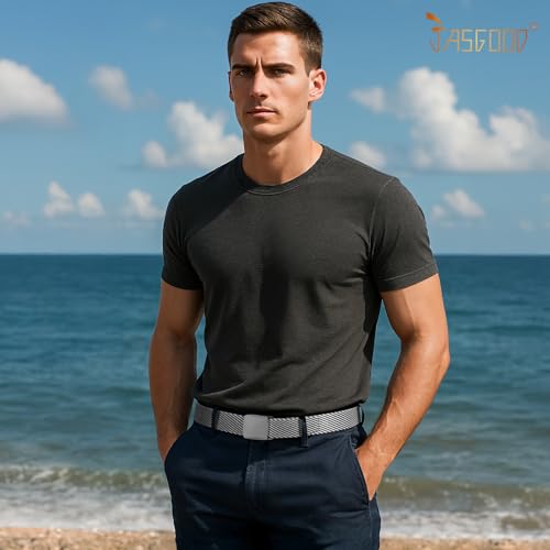 Image of JASGOOD Nylon Canvas Breathable Military Tactical Men Waist Belt With Plastic Buckle