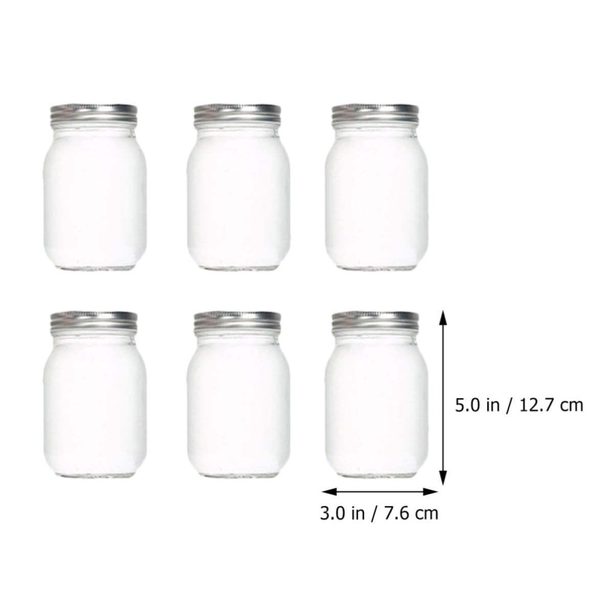Cabilock 6 Tarros de Vidrio Transparente Tapa Hermética para Almacenamiento de Alimentos 500ml Frascos para Frutos Secos y Conservas en Cocina