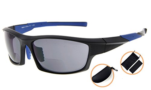 Image of Eyekepper Bifocal Sunglasses for Women Men, Rectangular Frame | Outdoor Sports Bifocal Reading Sunglass, with Readers Built in, Mens Tinted Sun Reader Bifocals, Ladies Cheater,Wrap Half Rim