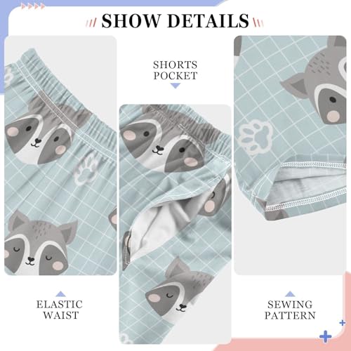 ZZKKO Cute Raccoon Forest Cartoon Boys Pants for Kids Jogger Pants with Pockets S-XL4