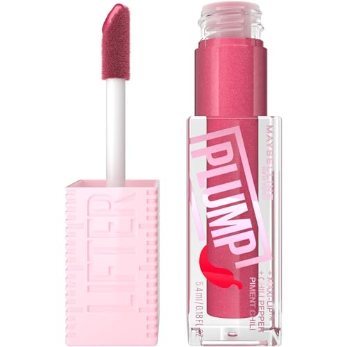 Maybelline New York, Lucidalabbra Rimpolpante, Arricchito Con Peperoncino e Maxi-Lip, Lifter Plump, TonalitĂ : 002 Mauve Bite