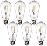 Tesler 60W Equivalent Clear 7W LED Dimmable ST19 Bulb