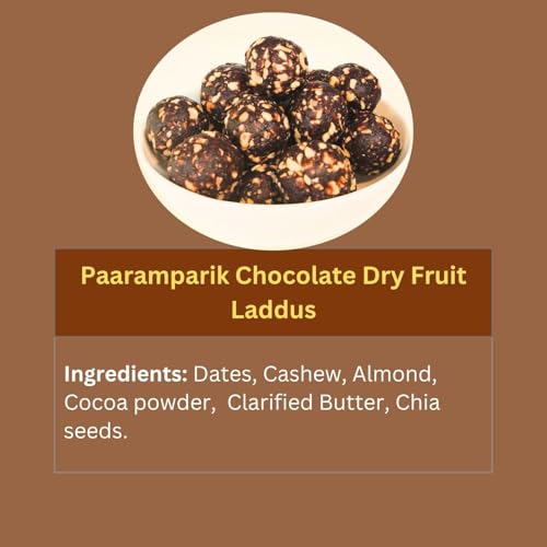 Image of Chocolate Laddoos Cashew & Dates | Sugar Free 95% Dry Fruits| No Added Sugar, Calcium Rich Energy Bites 180 gm (Chocolate Ladoo)