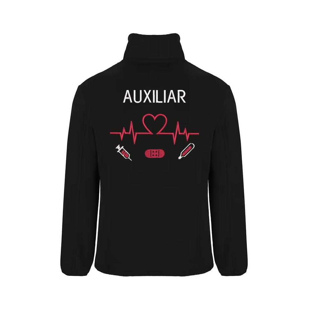 Forro Polar Bordado Hombre Personalizado. Modelo LÍNEA DE Vida-CORAZÓN. Ideal para Sanitarios. Regalos Personalizados. con Cremallera y Bolsillos. Regalos TPMAS