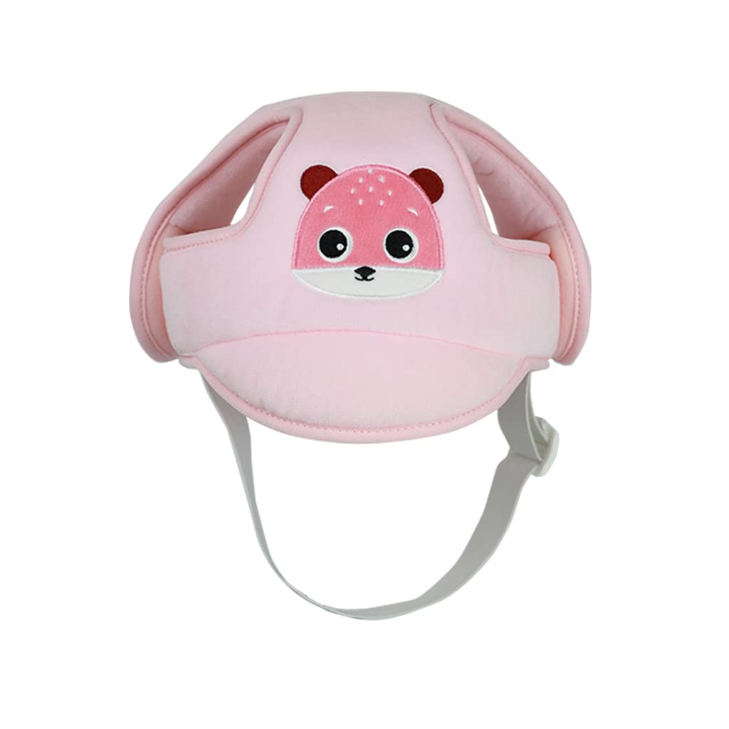 KAKIBLINBaby Safety Head Support Hat, Toddler Breathable Adjustable Safety Protective Cap Pink
