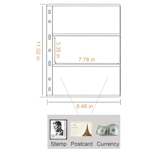 Hojas para Colección de Billetes 3 Bolsillos 10 Hojas miniatura 2