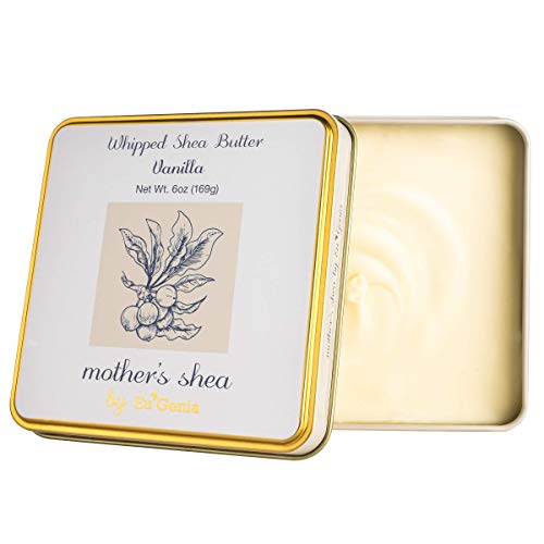Image of Mother's Shea Whipped Shea Butter (Vanilla, 6 Oz Tin) 100% Pure Raw Unrefined African Shea - Organic, Sustainably-Sourced Ingredients - Natural Skin & Hair Care