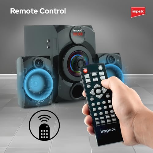 Image of Impex MUSIK-R 40 Watts 2.1 Channel Multimedia Speaker System with USB /SD /MMC Card /Bluetooth & Remote Function (Black)