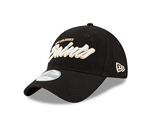 NFL New Orleans Saints Core Script 9TWENTY Adjustable Cap, One Size, Black