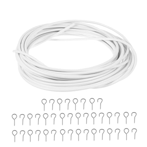 Cuerda para cortina antióxido cable de acero recubierto de PVC con ganchos 2