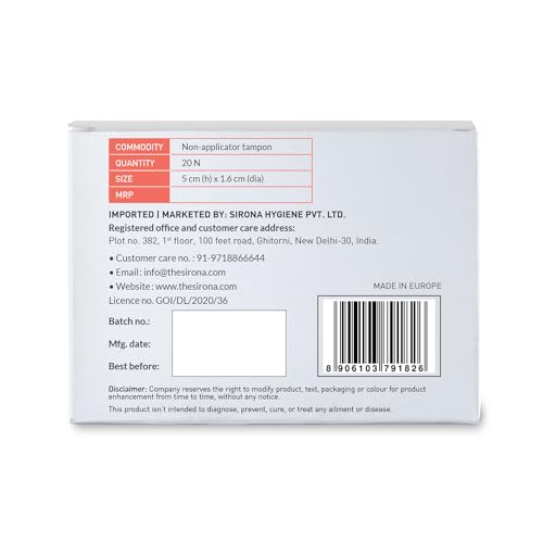 Sirona FDA Approved Natural Biodegradable Tampons - 20 Pieces | Super Plus Heavy Flow | Made in Europe | Safe to use | Highly Absorbent | Ultra Soft & Comfortable - Image 11 thumbnail