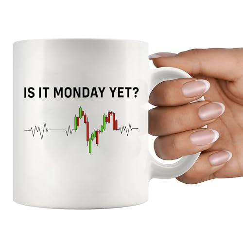 Panvola Is it Monday Yet Heartbeat Traders Gifts Investor Day Trading Stock Market Novelty Drinkware Ceramic Mug 11 oz White - Image 8