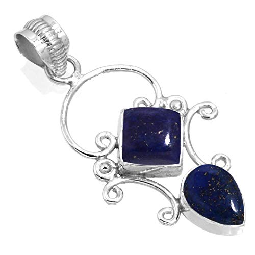 Natural Lapis Pendant 925 Sterling Silver Handmade Jewelry