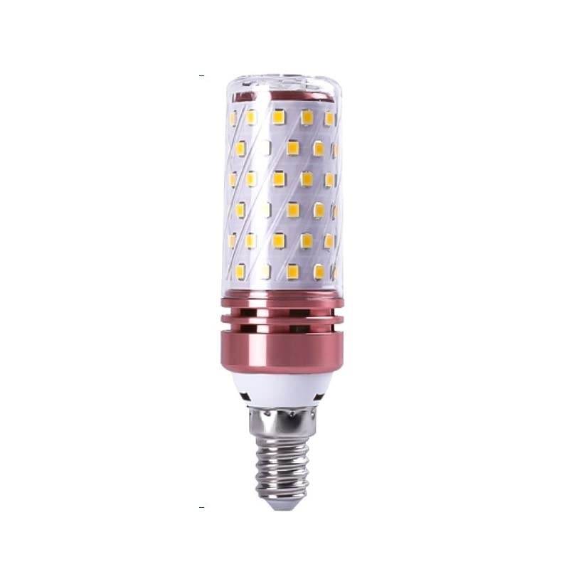 KJXP Lighting, Pack of 20, Led Candle Light Bulb AC220V E14/E27 Screw Household Tri-Colour Changing Light 12w/16w Led Corn Bulb(Tri-Colour,Golden E14-16W)
