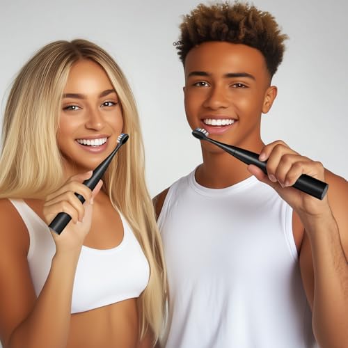 VOYOR-HEALTH Elektrische Zahnbürste, Schallzahnbürste für Erwachsene mit 6 Bürstenköpfen, Wiederaufladbare Ultraschall Zahnbürsten mit Intelligentem Timer IPX7 Wasserdicht ET110 (Schwarz) – Bild 8