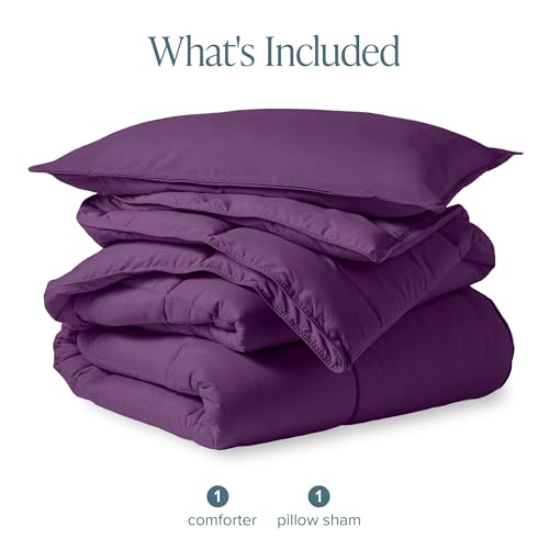 Image of Bare Home Comforter Set - Twin /Twin Extra Long - Goose Down Alternative - Ultra-Soft - Premium 1800 Series - All Season Warmth (Twin /Twin XL, Plum)