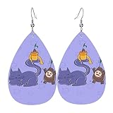 Modische Ohrringe mit Sonnenblumenkernen und Katzen, bedruckt, stilvoll und schön...