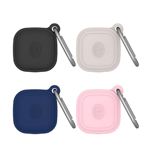 [4 Pack] Case for Tile Mate 2024 with Waterproof Cover, Soft Silicone Skin Full Body Protective Cover with Carabiner Accessories (Black Blue Pink White)