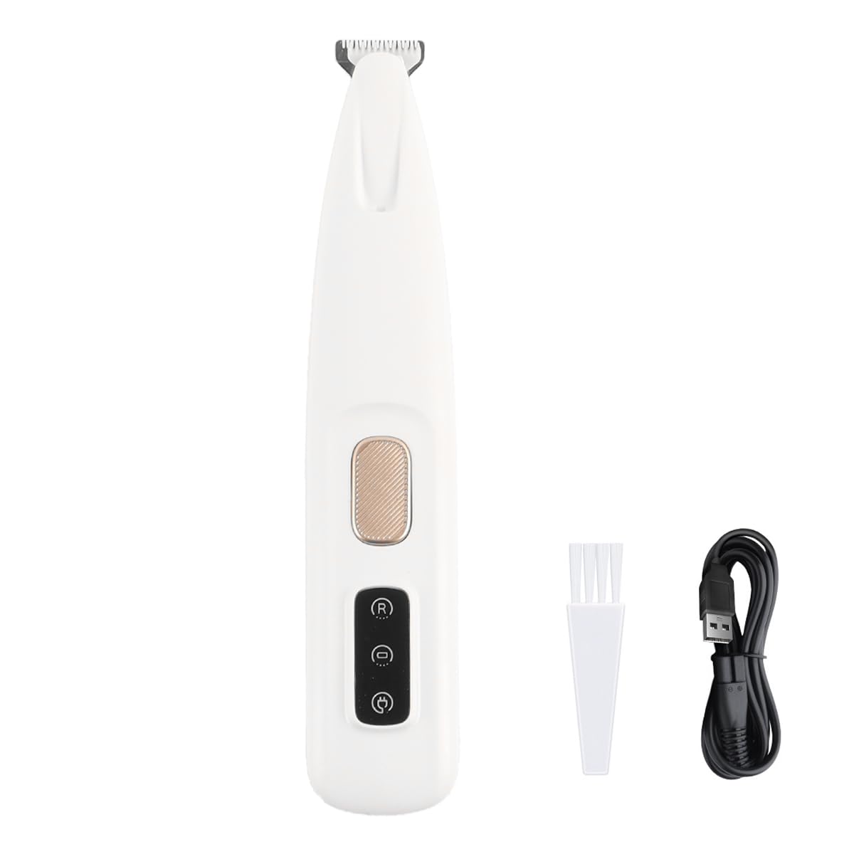 Ludom Waterproof Pet Shaver with Light, Pet Clippers Repair Hair on the Feet for Low Noise Dogs Shaver（white）