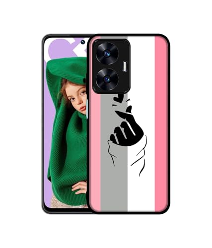 Image of Cute Mini Love Design Premium 2D Printed Metal Back Case Cover for Realme C55 4G / Narzo N55 4G