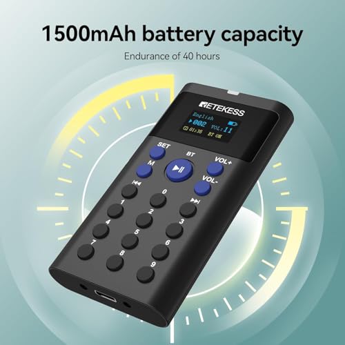 Retekess TT128 Sistema de Guía Turística Automatizada, Sistema de Audio para Tours Autoguiados | para Museos, Autoguiado, Soporta 41 Idiomas, 16GB de Almacenamiento, 2 modos de repetición, Paquete de 5 miniatura 2