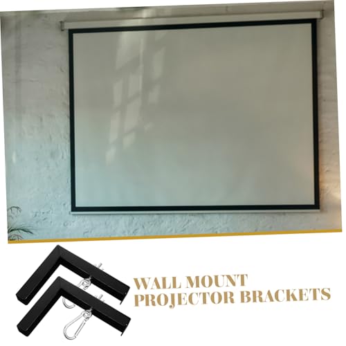 Soporte en L para pantalla de proyector negro de hierro para montaje en techo y pared 3
