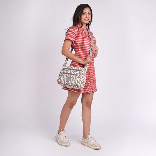 Image of TS WITH TECHSUN Women's Crossbody Sling Bag For Everyday Use, Nylon Shoulder Bag with Zipper Pockets, Adjustable Strap, Water Resistant Handbag for Travel, Shopping