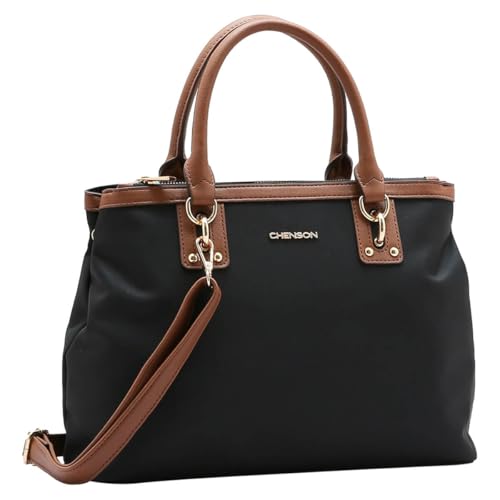 Chenson, Bolsa Feminina Chenson Transversal Grande Alça Dupla Cor:Preto