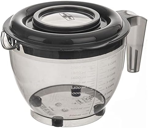 Kitchen bowl, mixing bowl, whisk pot with splash guard lid, measuring division, handle, robust, food-safe, 2.5 litres