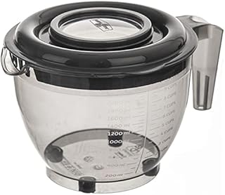 Kitchen bowl, mixing bowl, whisk pot with splash guard lid, measuring division, handle, robust, food-safe, 2.5 litres