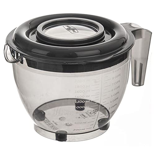 Bol mélangeur avec couvercle anti-éclaboussures gradué et anse robuste pour usage alimentaire 2,5 l