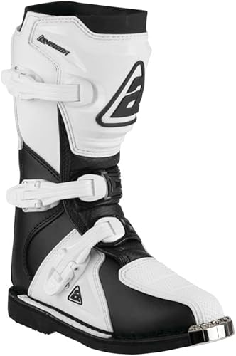 Answer Racing 446649 Powersports Motocross Protection Gear: AR1 Boots, Black/White, Size Youth 3, 1 Pair