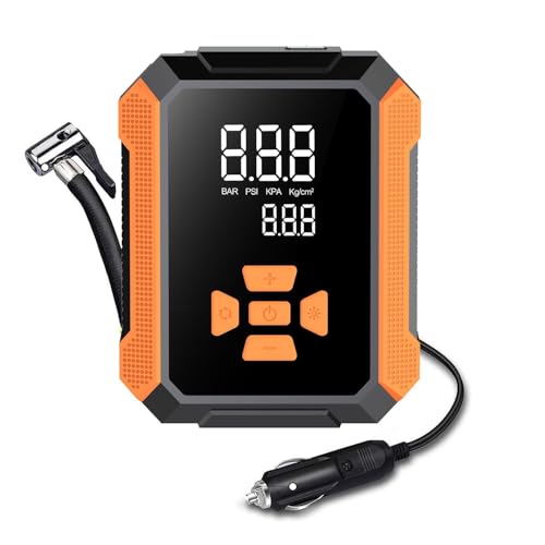 Tire Inflator Portable Air Compressor- Portable Air Pump for Cars, Tire Pump with Pressure Gauge, Auto Shut-Off, Fast Inflation for Cars, Bikes, Balls