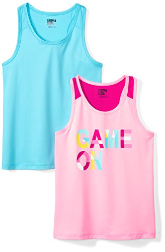 Amazon Brand - Spotted Zebra Kids Girls Active Tank Tops, 2-Pack Game On