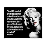 Marilyn Monroe Quotes-'Can't Handle Me At My Worst-Don't Deserve Me'- Inspirational Wall Art -10x8' Retro Picture Portrait Print-Ready to Frame. Vintage Home-Office-Studio Decor. Great Gift for Fans!
